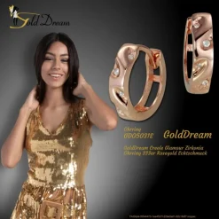 GoldDream Creole Glamour Zirkonia Ohrring 333er Rosegold Echtschmuck GDO5031E