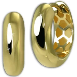 GoldDream Creole Glanz 15mm Ohrring 333er Gelbgold Echtschmuck GDO5674Y