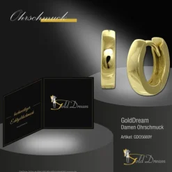 GoldDream Creole Glanz 12mm Ohrring 333er Gelbgold Echtschmuck GDO5669Y