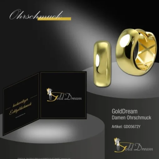 GoldDream Creole Glanz 12mm Ohrring 333er Gelbgold Echtschmuck GDO5672Y