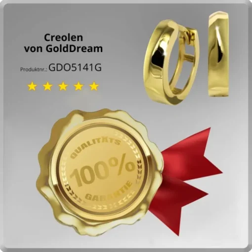 GoldDream Creole glanz 13mm Ohrring 333er Gelbgold Echtschmuck GDO5141G