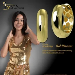 GoldDream Creole Glanz 15mm Ohrring 333er Gelbgold Echtschmuck GDO5674Y