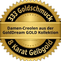 GoldDream Creole Glanz 12mm Ohrring 333er Gelbgold Echtschmuck GDO5669Y