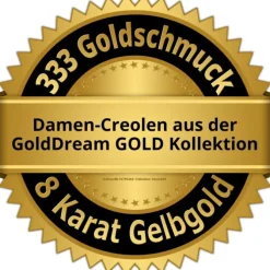 GoldDream Creole Glanz 15mm Ohrring 333er Gelbgold Echtschmuck GDO5674Y