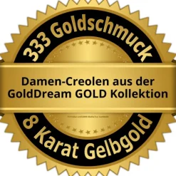 GoldDream Creole Glanz 12mm Ohrring 333er Gelbgold Echtschmuck GDO5672Y