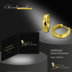 GoldDream Creole Glanz Ohrring 333er Gelbgold Echtschmuck GDO5051Y