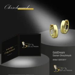 GoldDream Creole Glanz Ohrring 333er Gelbgold Echtschmuck GDO5301Y