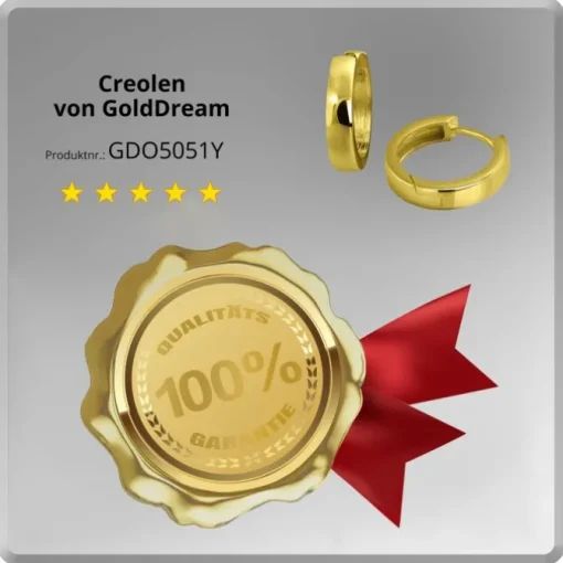 GoldDream Creole Glanz Ohrring 333er Gelbgold Echtschmuck GDO5051Y