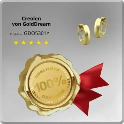 GoldDream Creole Glanz Ohrring 333er Gelbgold Echtschmuck GDO5301Y