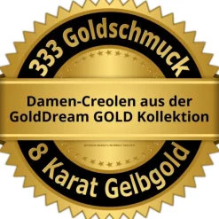 GoldDream Creole Glanz Ohrring 333er Gelbgold Echtschmuck GDO5051Y