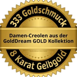 GoldDream Creole Glanz Ohrring 333er Gelbgold Echtschmuck GDO5301Y