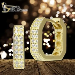 GoldDream Creole Karree small Zirkonia Ohrring 333er Gold Echtschmuck GDO5711Y