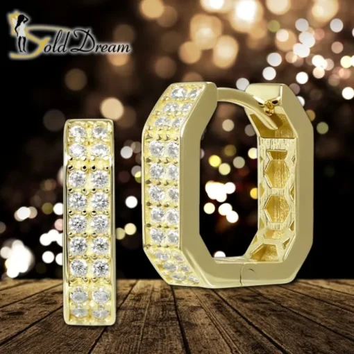 GoldDream Creole Karree small Zirkonia Ohrring 333er Gold Echtschmuck GDO5711Y