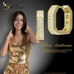 GoldDream Creole Karree small Zirkonia Ohrring 333er Gold Echtschmuck GDO5711Y
