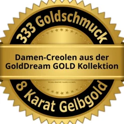 GoldDream Creole Karree small Zirkonia Ohrring 333er Gold Echtschmuck GDO5711Y