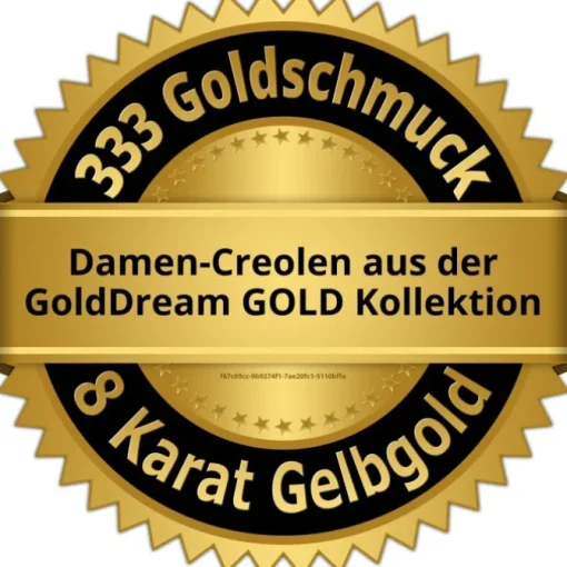 GoldDream Creole Karree small Zirkonia Ohrring 333er Gold Echtschmuck GDO5711Y