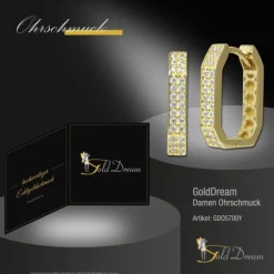 GoldDream Creole Karree Zirkonia Ohrring 333er Gelbgold Echtschmuck GDO5700Y
