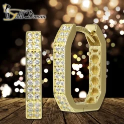 GoldDream Creole Karree Zirkonia Ohrring 333er Gelbgold Echtschmuck GDO5700Y