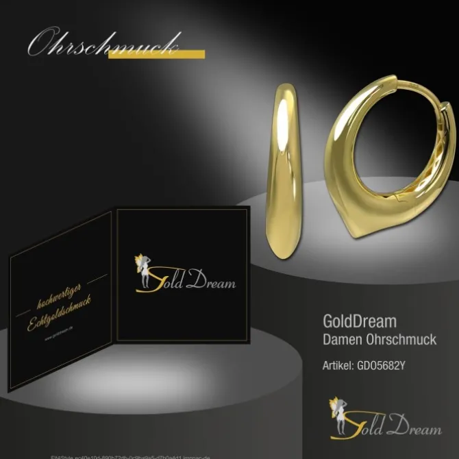 GoldDream Creole Klassik 20mm Ohrring 333er Gelbgold Echtschmuck GDO5682Y