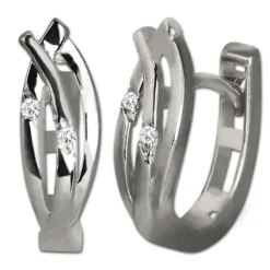 GoldDream Creole Leaf mit Zirkonia Ohrring 333er Weißgold GDO5633J