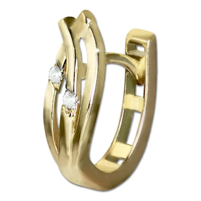 GoldDream Creole Leaf mit Zirkonia Ohrring 333er Gelbgold GDO5633Y