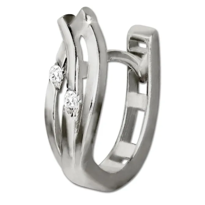 GoldDream Creole Leaf mit Zirkonia Ohrring 333er Weißgold GDO5633J