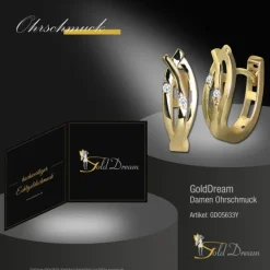 GoldDream Creole Leaf mit Zirkonia Ohrring 333er Gelbgold GDO5633Y