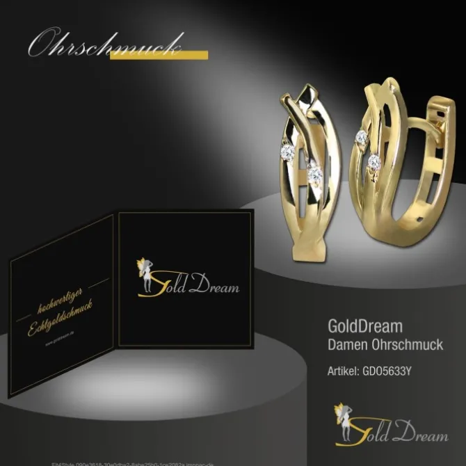GoldDream Creole Leaf mit Zirkonia Ohrring 333er Gelbgold GDO5633Y