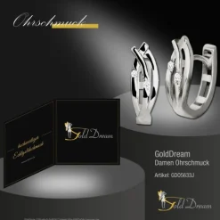 GoldDream Creole Leaf mit Zirkonia Ohrring 333er Weißgold GDO5633J