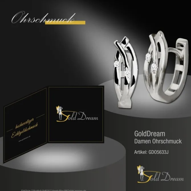 GoldDream Creole Leaf mit Zirkonia Ohrring 333er Weißgold GDO5633J
