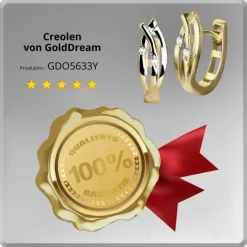GoldDream Creole Leaf mit Zirkonia Ohrring 333er Gelbgold GDO5633Y