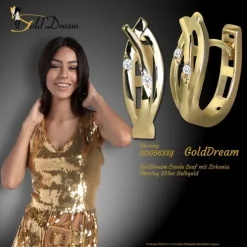 GoldDream Creole Leaf mit Zirkonia Ohrring 333er Gelbgold GDO5633Y