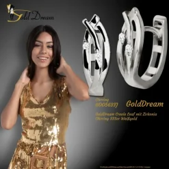 GoldDream Creole Leaf mit Zirkonia Ohrring 333er Weißgold GDO5633J
