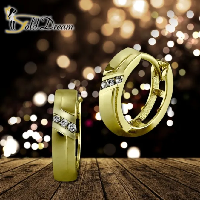 GoldDream Creole Linie Zirkonia weiß Ohrring 333 Gelbgold Echtschmuck GDO542WY