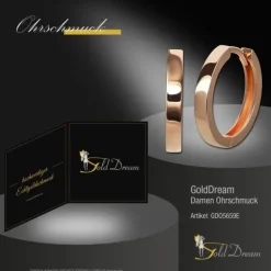 GoldDream Creole massiv Glanz 19mm Ohrring 333er Roségold Echtschmuck GDO5659E