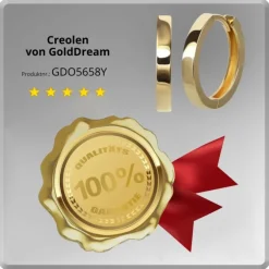 GoldDream Creole massiv Glanz 20mm Ohrring 333er Gelbgold Echtschmuck GDO5658Y