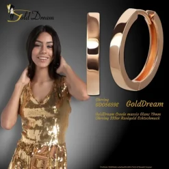 GoldDream Creole massiv Glanz 19mm Ohrring 333er Roségold Echtschmuck GDO5659E