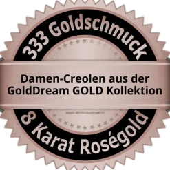 GoldDream Creole massiv Glanz 19mm Ohrring 333er Roségold Echtschmuck GDO5659E