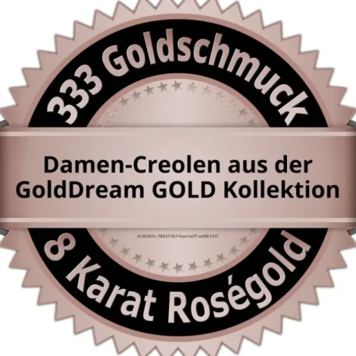 GoldDream Creole massiv Glanz 19mm Ohrring 333er Roségold Echtschmuck GDO5659E