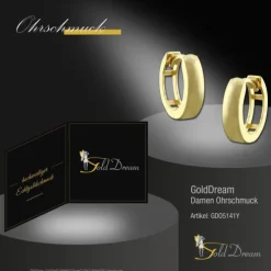 GoldDream Creole matt 13mm Ohrring 333er Gelbgold Echtschmuck GDO5141Y