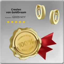 GoldDream Creole matt 13mm Ohrring 333er Gelbgold Echtschmuck GDO5141Y
