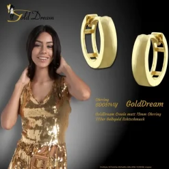 GoldDream Creole matt 13mm Ohrring 333er Gelbgold Echtschmuck GDO5141Y
