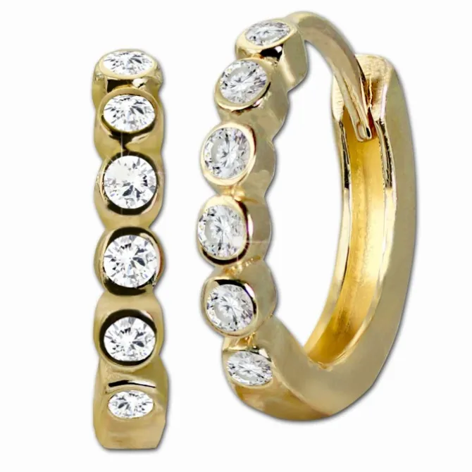 GoldDream Creole mit weißen Zirkonia Ohrring 333er Gelbgold GDO5628Y
