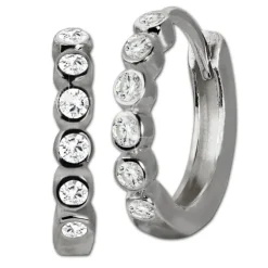 GoldDream Creole mit weißen Zirkonia Ohrring 333er Weißgold GDO5628J