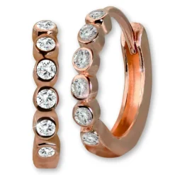 GoldDream Creole mit weißen Zirkonia Ohrring 333er Roségold GDO5628E