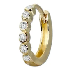 GoldDream Creole mit weißen Zirkonia Ohrring 333er Gelbgold GDO5628Y