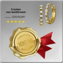GoldDream Creole mit weißen Zirkonia Ohrring 333er Gelbgold GDO5628Y