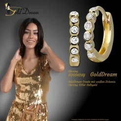 GoldDream Creole mit weißen Zirkonia Ohrring 333er Gelbgold GDO5628Y