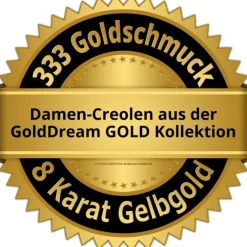 GoldDream Creole mit weißen Zirkonia Ohrring 333er Gelbgold GDO5628Y