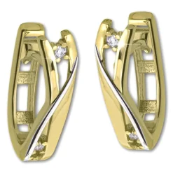 GoldDream Creole Modern Zirkonia bicolor Ohrring 333 Gold Echtschmuck GDO5626Y
